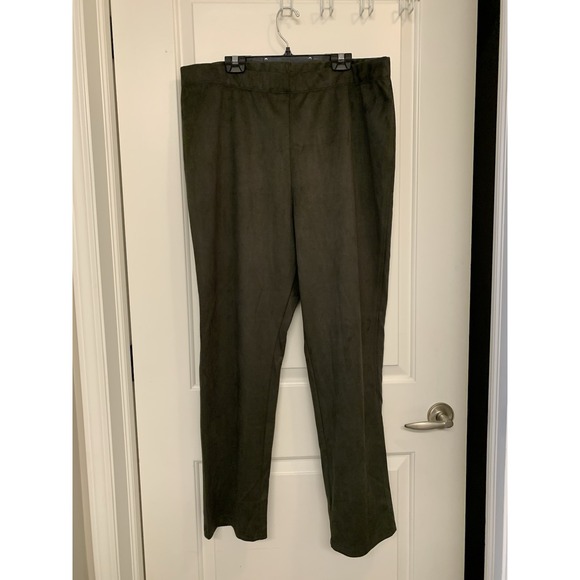 Kim & Co. Pants - Kim & Co. Faux Suede Pants 3XL Thyme Hunter Forest Green Made In Canada